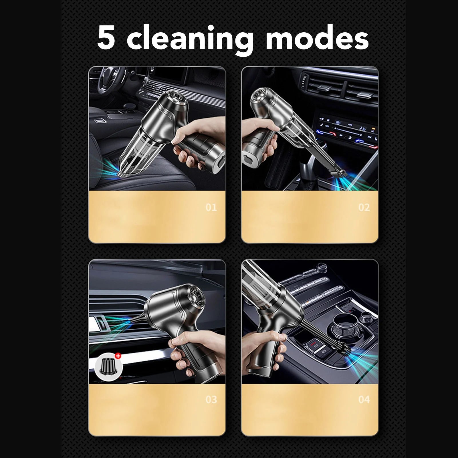 Mini Handheld Vacuum Cleaner USB Rechargeable Cordless Brushless Motor Powerful Suction Compact Low Noise Car Vacuum for Home