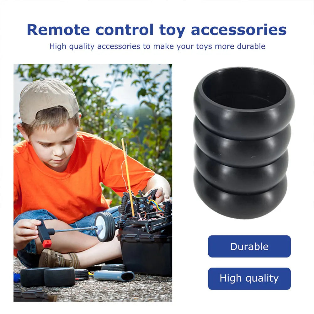 4pcs Rubber Wheel Tyre Upgrade Parts 25mm RC Car Wheel Tires Replacement RC Car Tyres Accessories for Wltoys 1/28 K969 K989