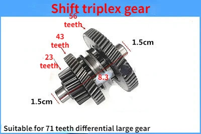 Conjunto de engranaje diferencial para triciclo eléctrico, caja de cambios, engranaje cónico planetario, grupo de engranajes, accesorios de modificación del eje trasero
