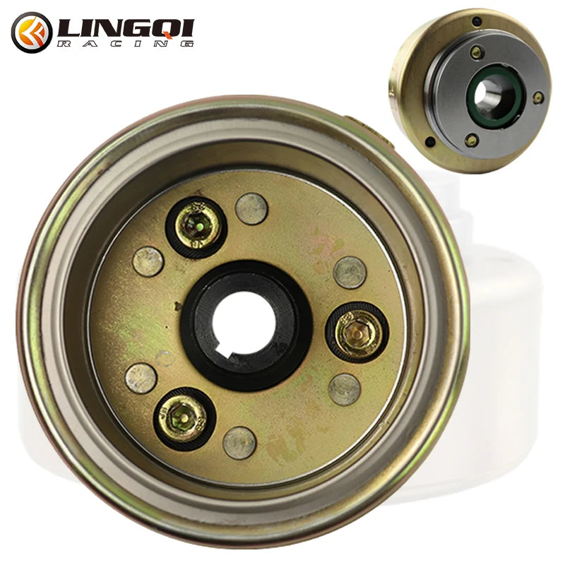 LINGQI Motorcycle Spare Engine Parts Magneto Stator Coil With Flywheel Rotor For GY6 50cc Generator Dirt Bike Accessories