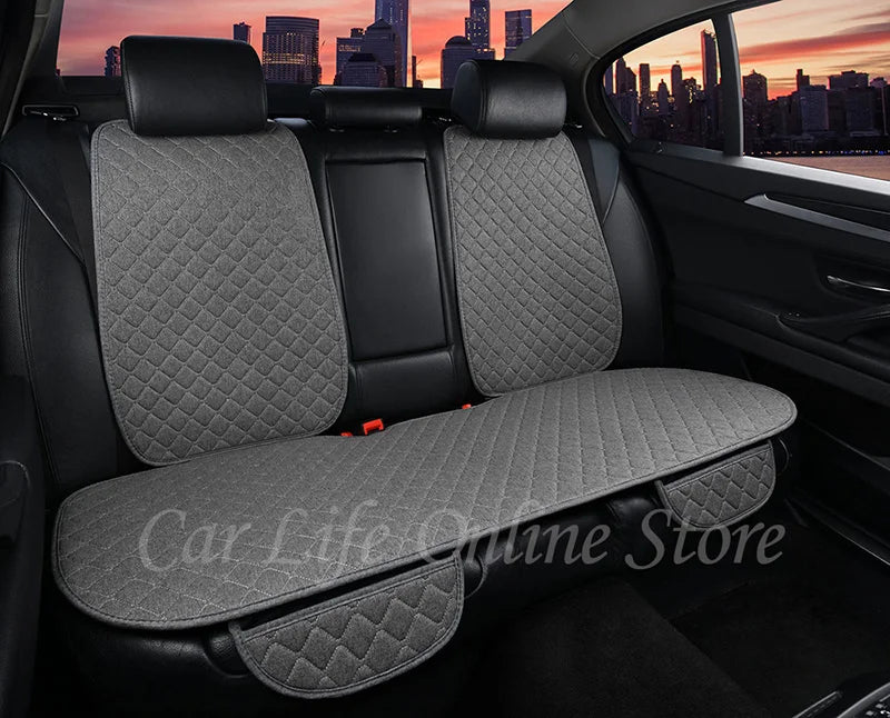 Car Seat Cover Accesorries Flax Summer Protect Cushion Protector Front Rear Full Set Vehicle Supplies Auto Interior Universal