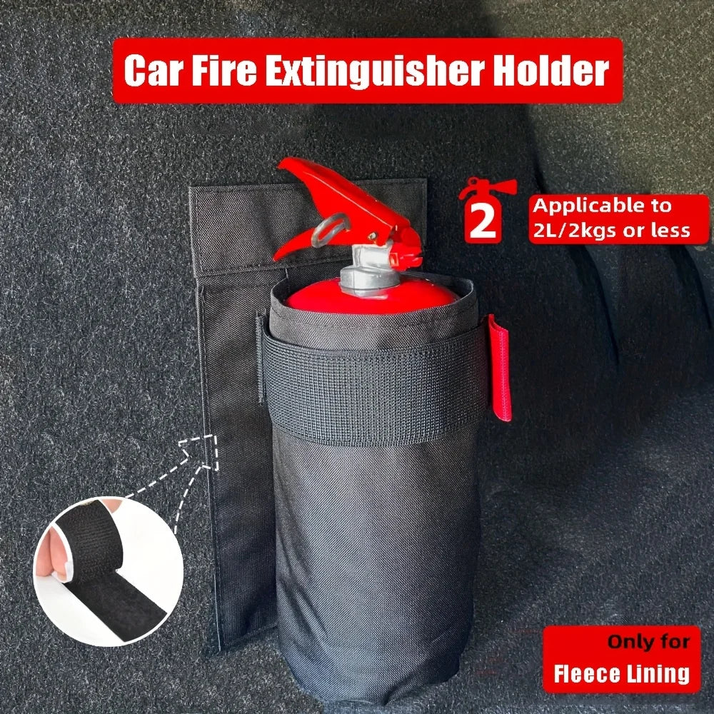 1pc Car fire extinguisher organizer - Durable trunk storage bag and seat back bracket for storing fire extinguishers in vehicles
