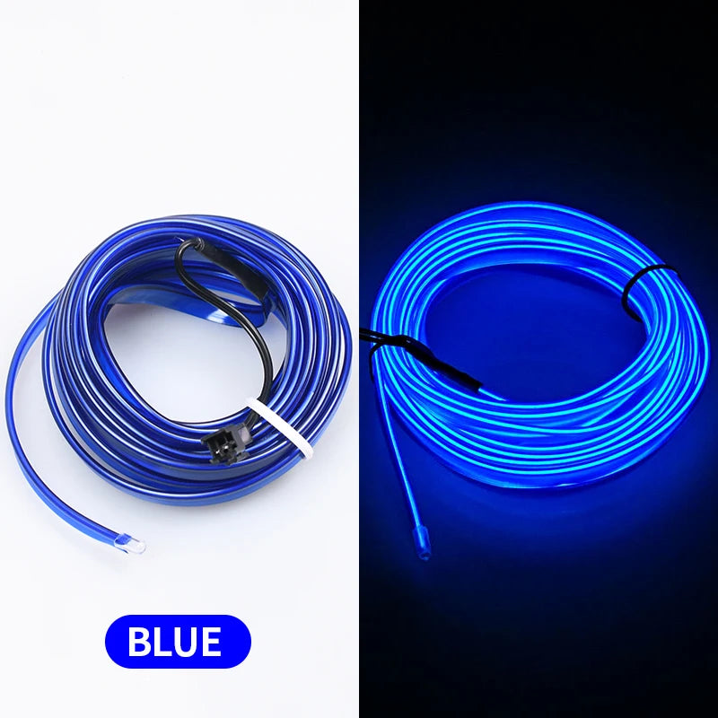 3m Car Interior Accessories Atmosphere Lamp EL Cold Light Line With Wiring driven DIY Decor Dashboard Console Auto Cold Lights