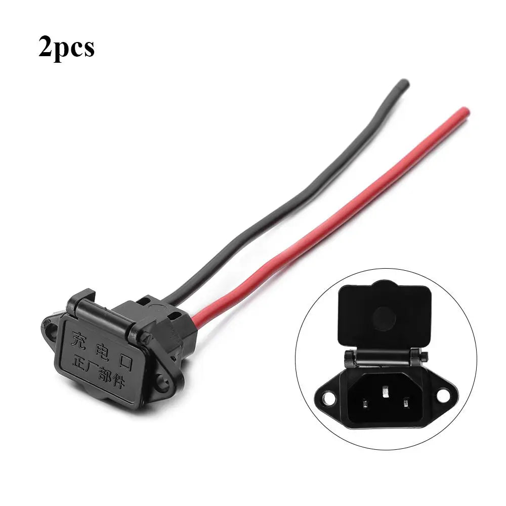 E-bike Battery Charging Socket Electric Car Connector Charging Plug Universal Three Vertical 12AWG Cable for 36V 48V Vehicle
