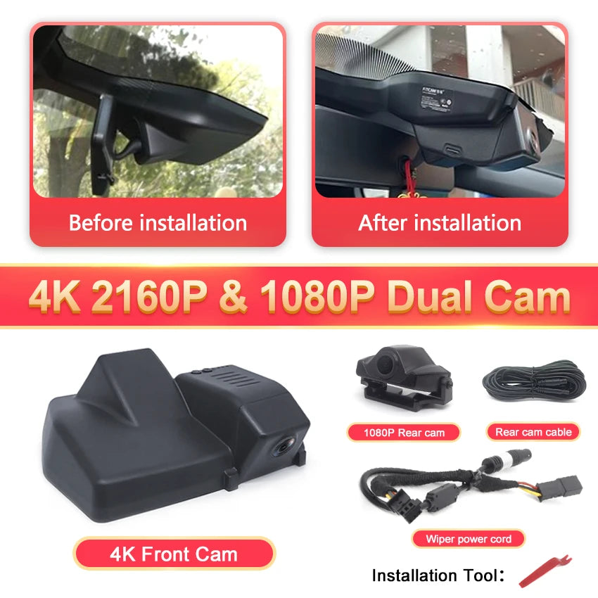 Dash Cam 4K for VW Volkswagen ID.3 ID3 GTX Convertible Cabriolet Hatchback 2022 2021 2020,Plug and Play Dashcam For Cupra Born