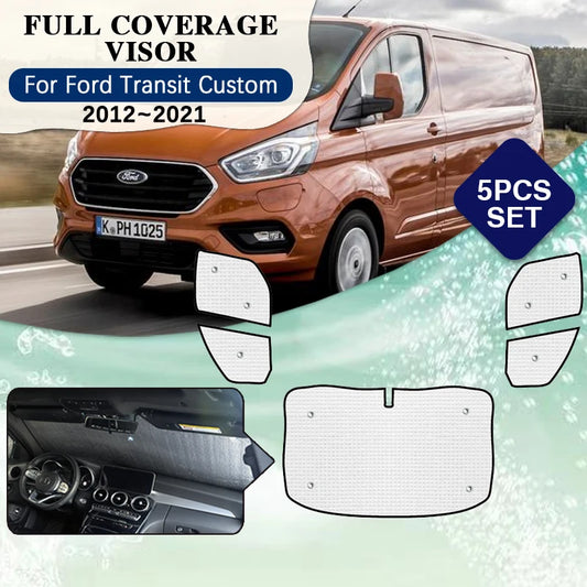 Full Covers Sunshades For Ford Transit Custom Tourneo 2012~2021 Car Sunshade Protection Windshield Window Visor Car Accessories