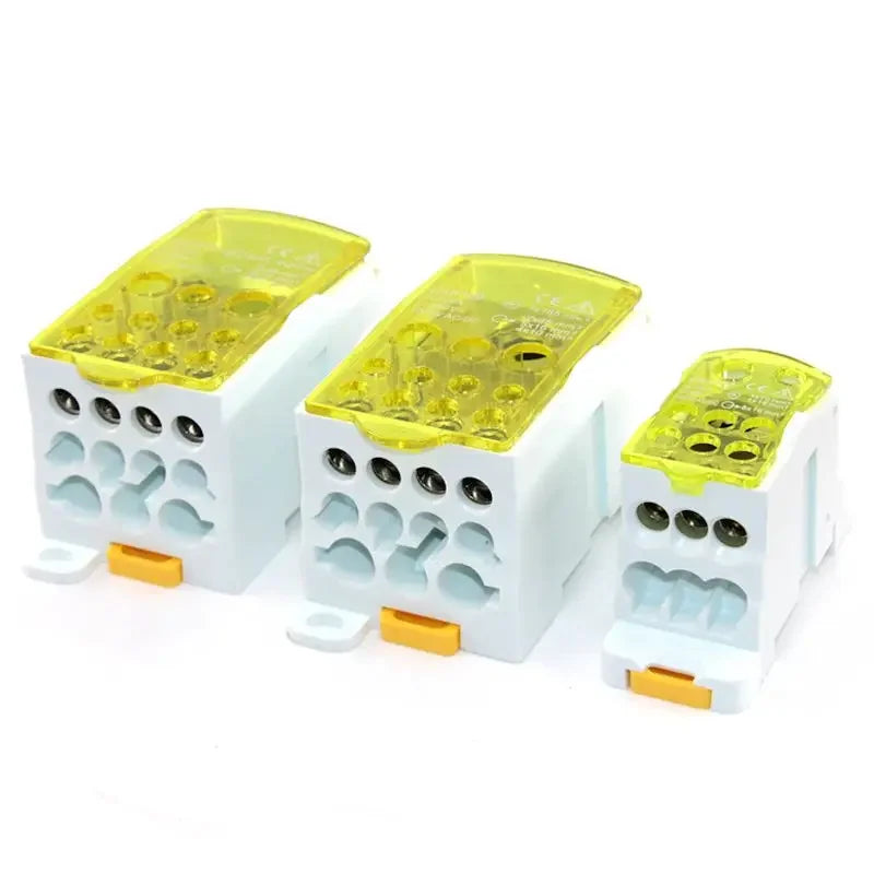 Bloque de terminales de riel DIN dividido eléctrico, caja de conexiones, cable de alimentación, conector eléctrico UKK80A, 125A, 160A, 250A, 400A y 500A