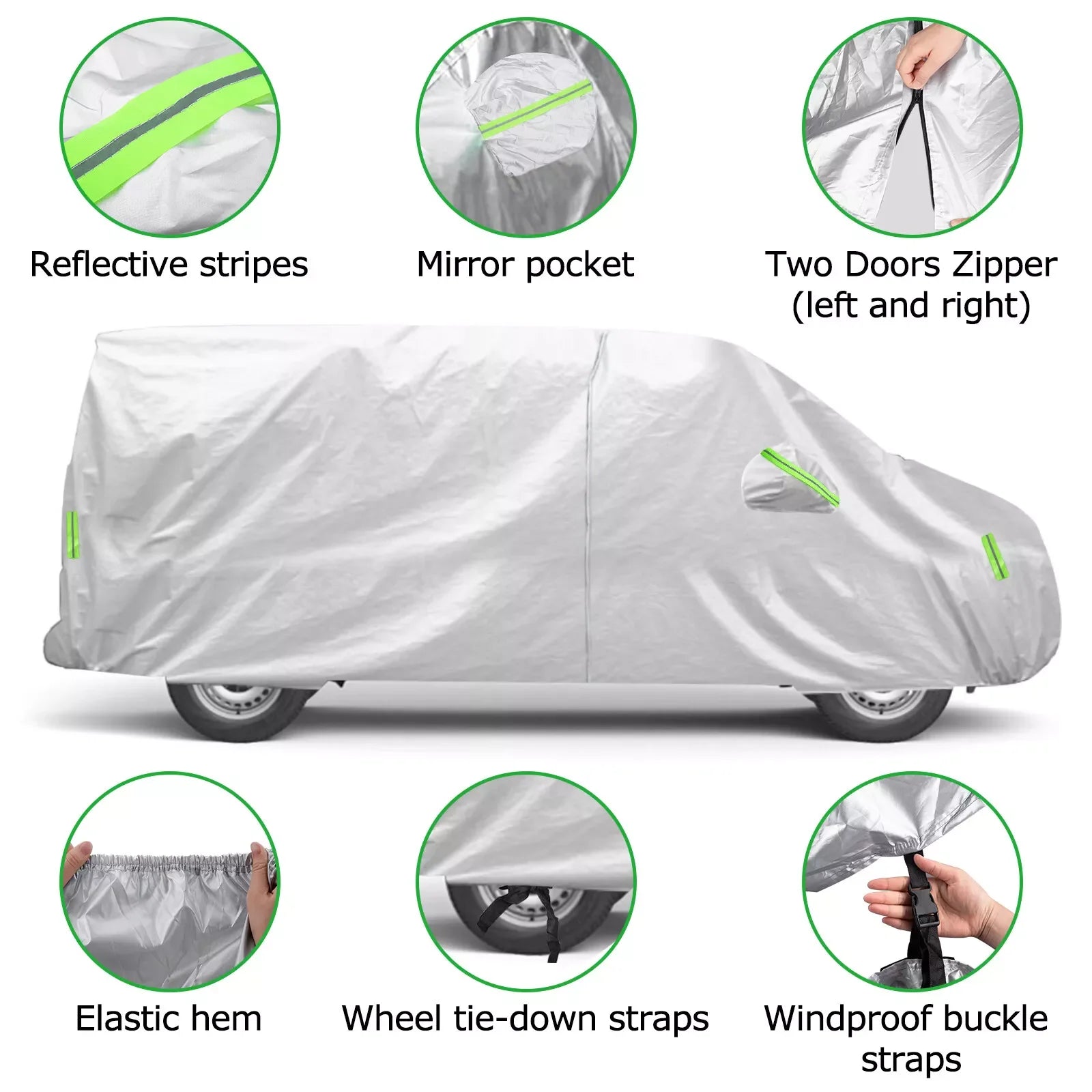 Waterproof Car Covers Outdoor Full Car Cover Sun Protector Fit For VW Transporter T3/4/5/6 Truck Snow Rain Dust Proof Car Cover