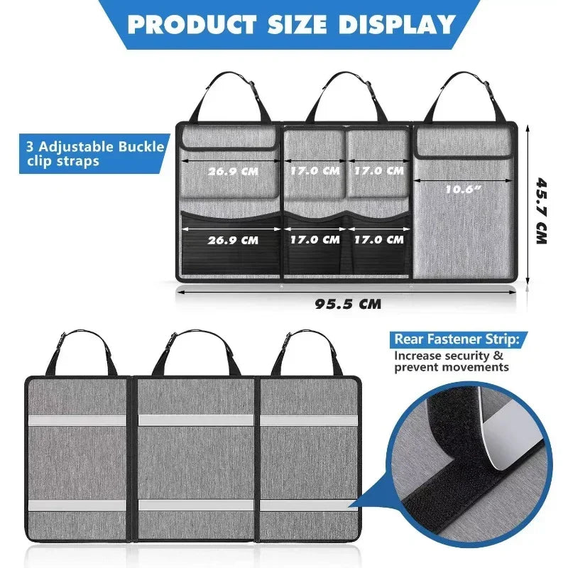 Car Trunk Organizer Backseat Storage Bag High Capacity Multi-use Oxford Cloth Car Seat Back Organizers Interior Accessories