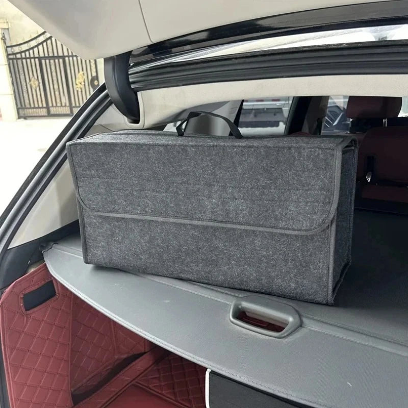 Car Trunk soft Organizer Felt Storage Box Accessories Large Anti Slip Compartment Boot Storage Organizer Tool Car Storage Bag