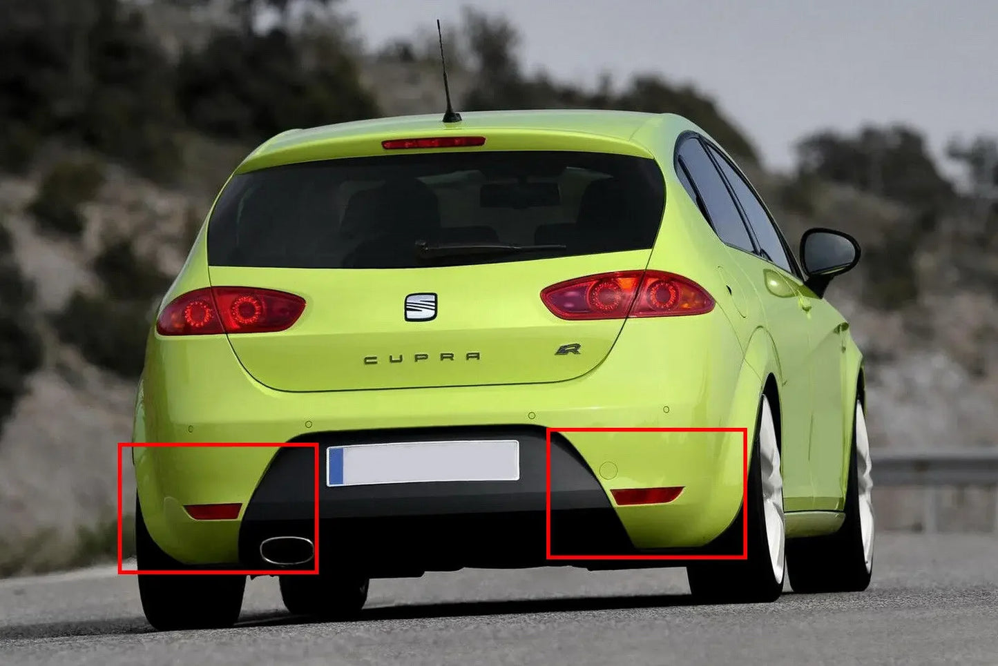 Red Lens Rear Bumper Reflectors Cover N/S & O/S For SEAT Leon FR/Cupra 2005-2012