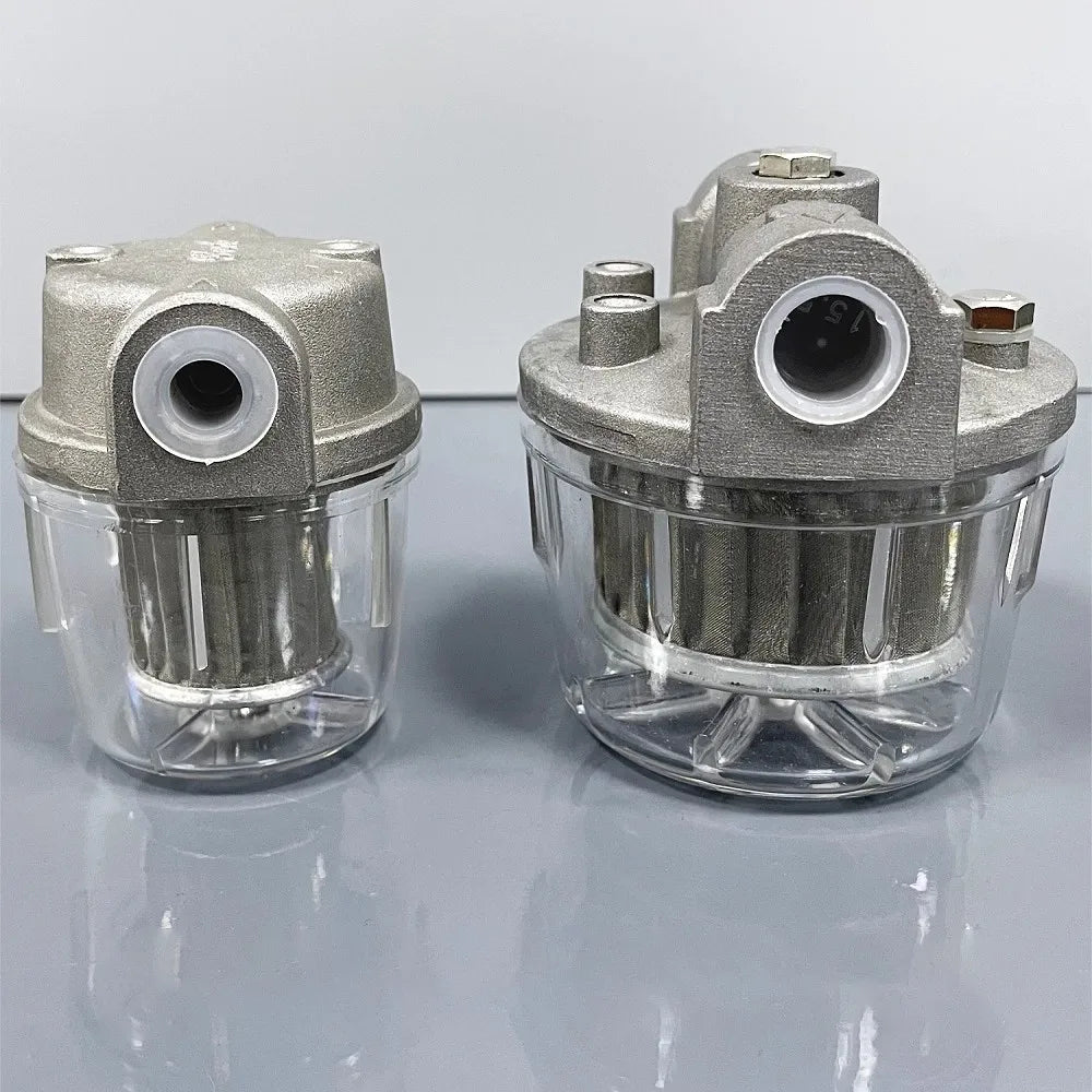 Oil Filter for Oil Burners Aluminium, Clear P.C. Cup 1/4‘ 3/8’1/2’ 3/4’1’Small Diesel Filter for 25L/H Boilers