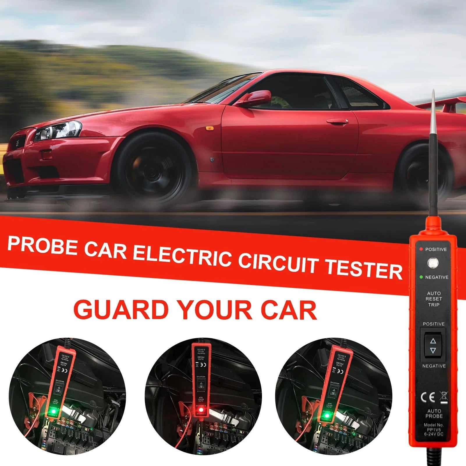 EM285 Car Circuit Tester Electrical System Automotive Accessories Diagnostic Tool Multi-Function Power Voltage Testing Probe