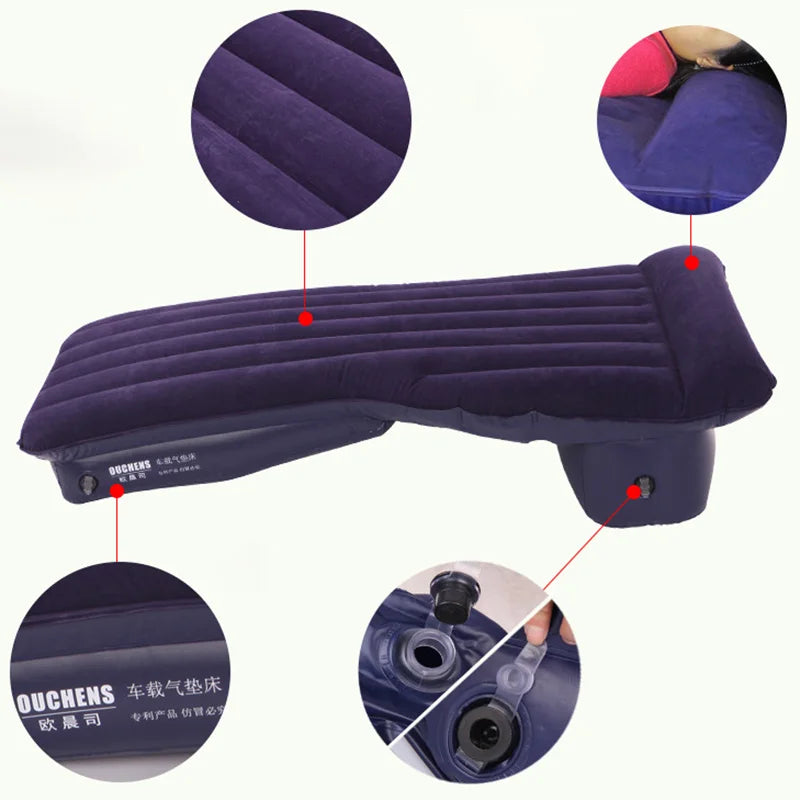 Car Travel Bed Universal Inflatable Car Mattress Portable Folding Travel Camping Air Mattress Suv Truck Sedan Sleep Rest Pad