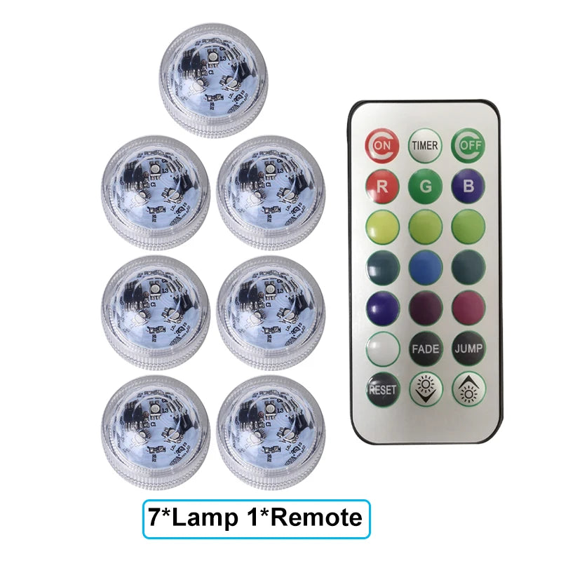LED Car Interior Ambient Night Light Decoration Wireless Adhesive Bicycle Tail Light Auto Roof Vase Pool  Atmosphere Lamp