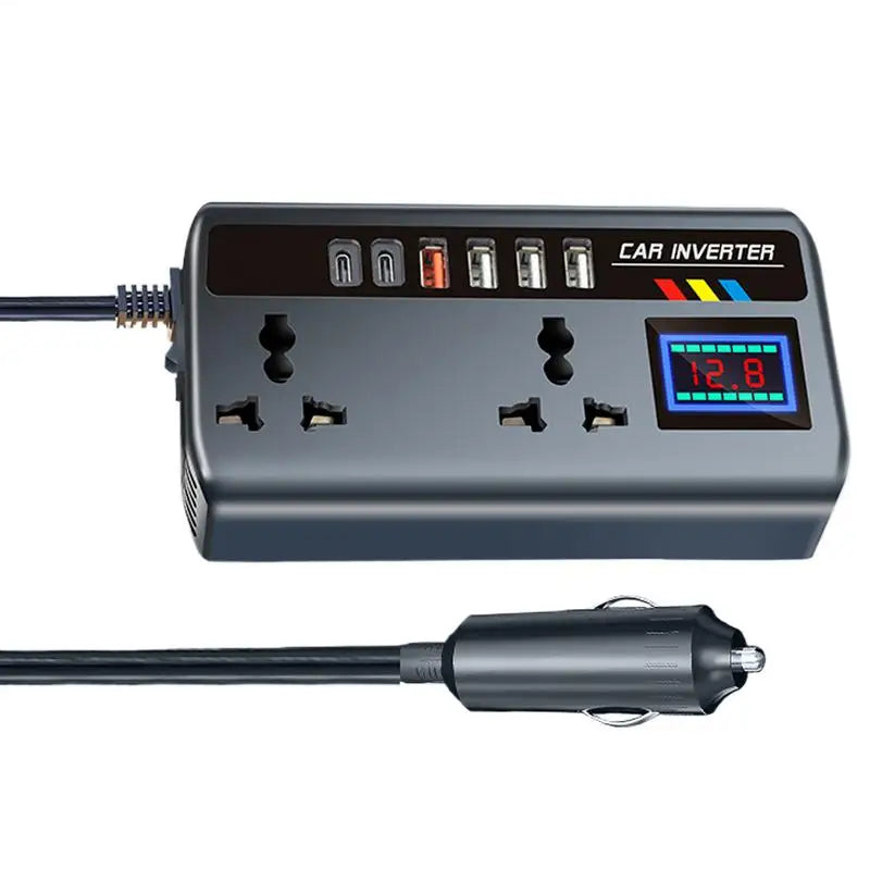 Car Inverter Outlet 12V/24V to 220V Car Converter for Plug Outlet Fast Charging Ports Portable Automotive Charger Inverter 3 USB