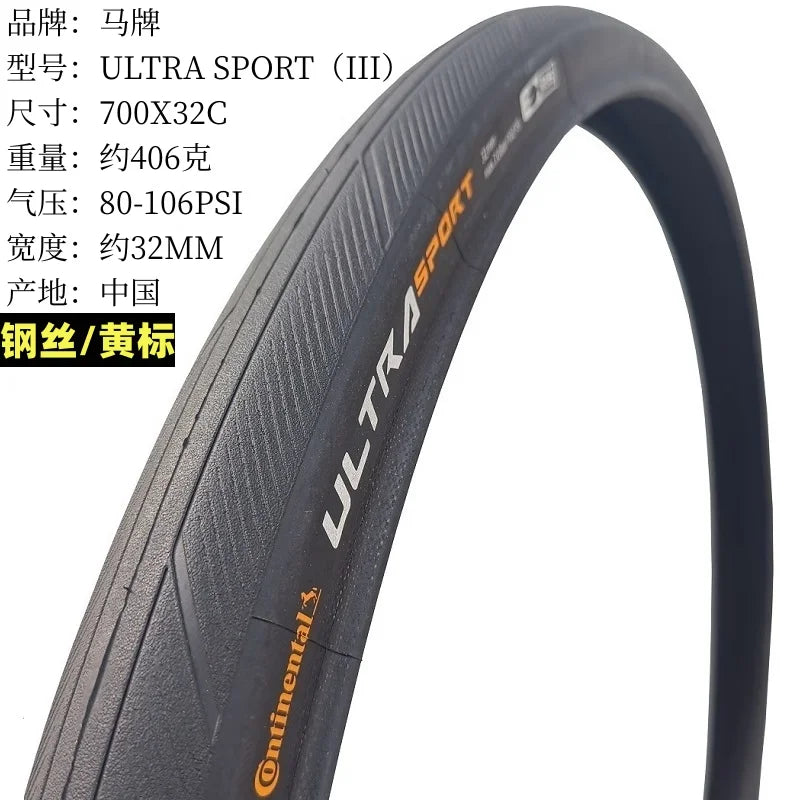 CONTINENTAL Ultra Sport III 700x 25c 28c 32c GRAND SPORT RACE Road Bike Tires 23-622 25-622 28-622 Ultra Light E-BIKE BIKE Tyre
