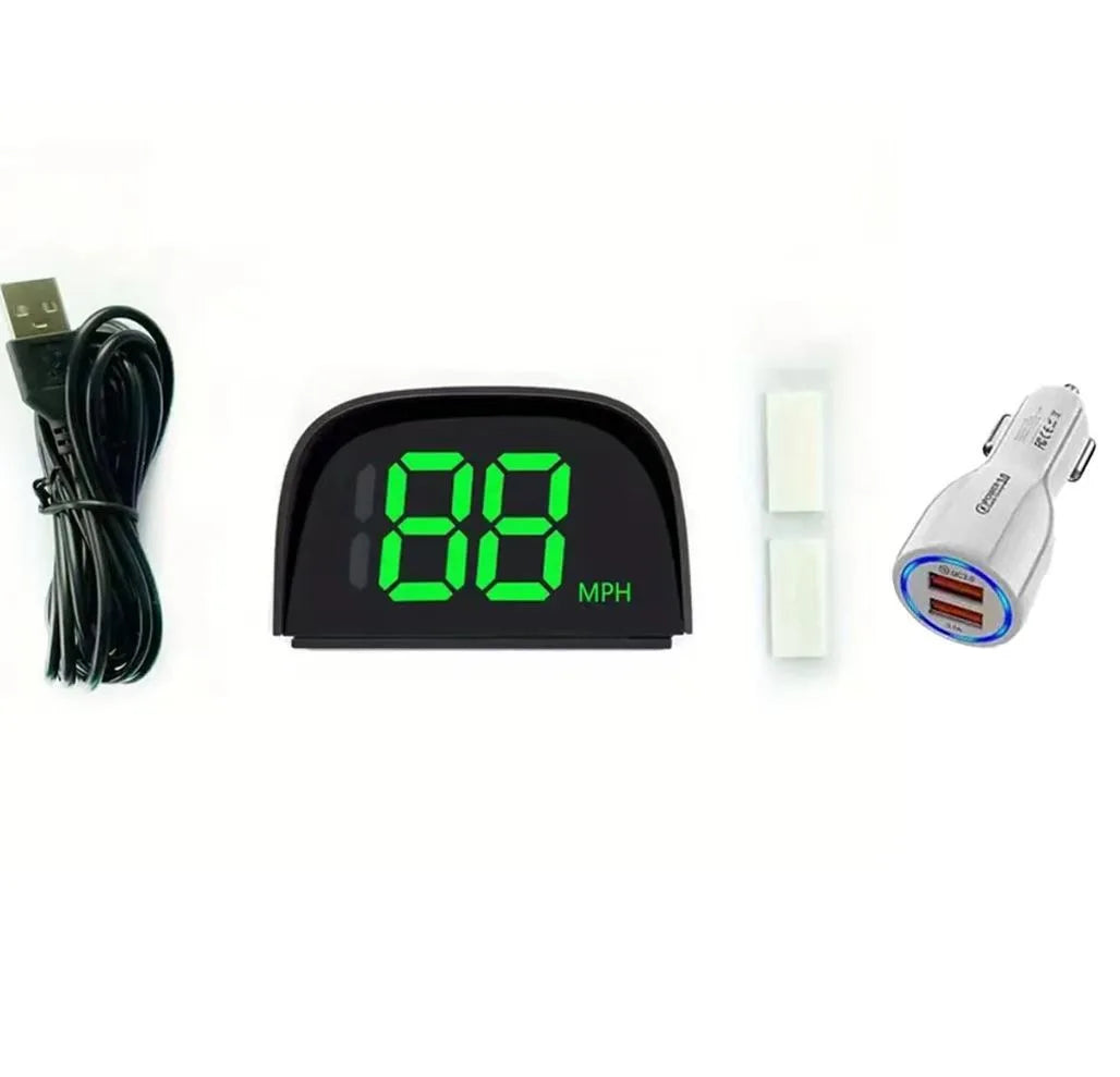 Smart Car HUD Display with Real-Time Speed/Time/Digital Compass - HD Plug-and-Play Head-Up Display