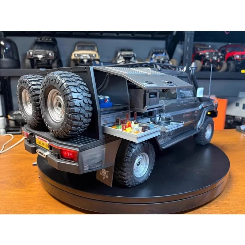 For RGT EX86160 1/10 LC79 RC Crawler Pickup Truck Bed Storage Box 3D Printed Tool Box with Simulation Fridge Decoration Parts