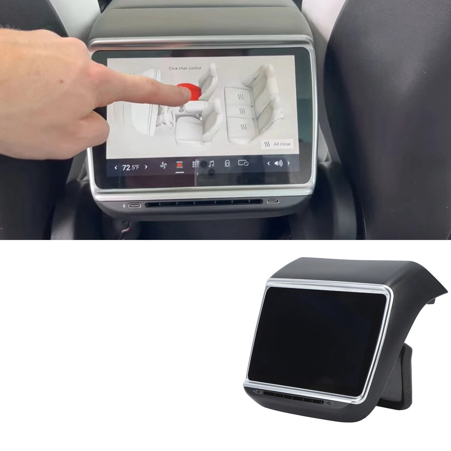 7.2in Rear Seat Display Panel for Android 11.0 HD   Multimedia Player Car Rear Seat