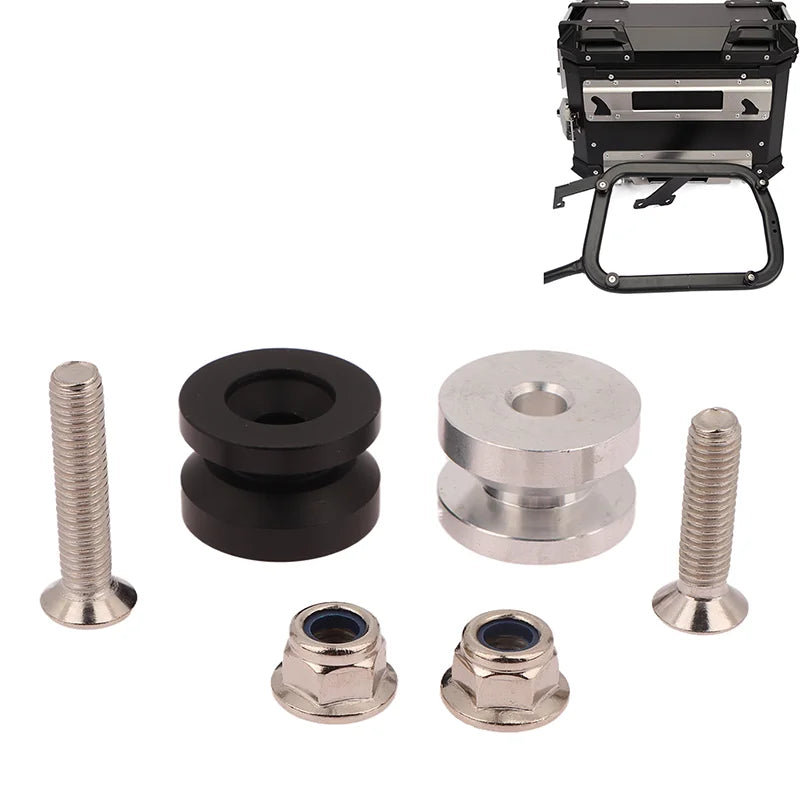 Motorcycle Luggage Accessories Set, 4Pcs: Rear Trunk Top Case, Tail Box & Side Box Brackets, Base Plate Buckle