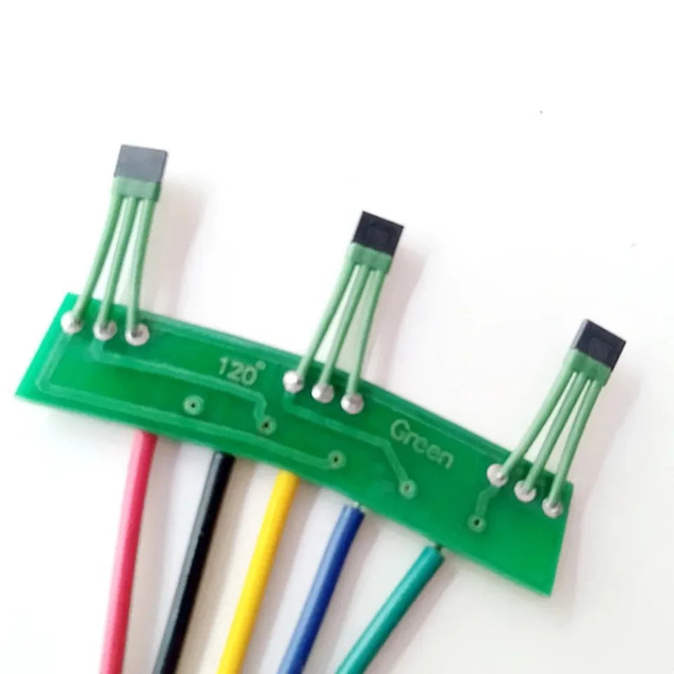 Electric Vehicle Hall Effect Sensor 10G 3144/3143 Green Motor PCB Parts Board with 120 Degree Wires And Electrical Panel Cable