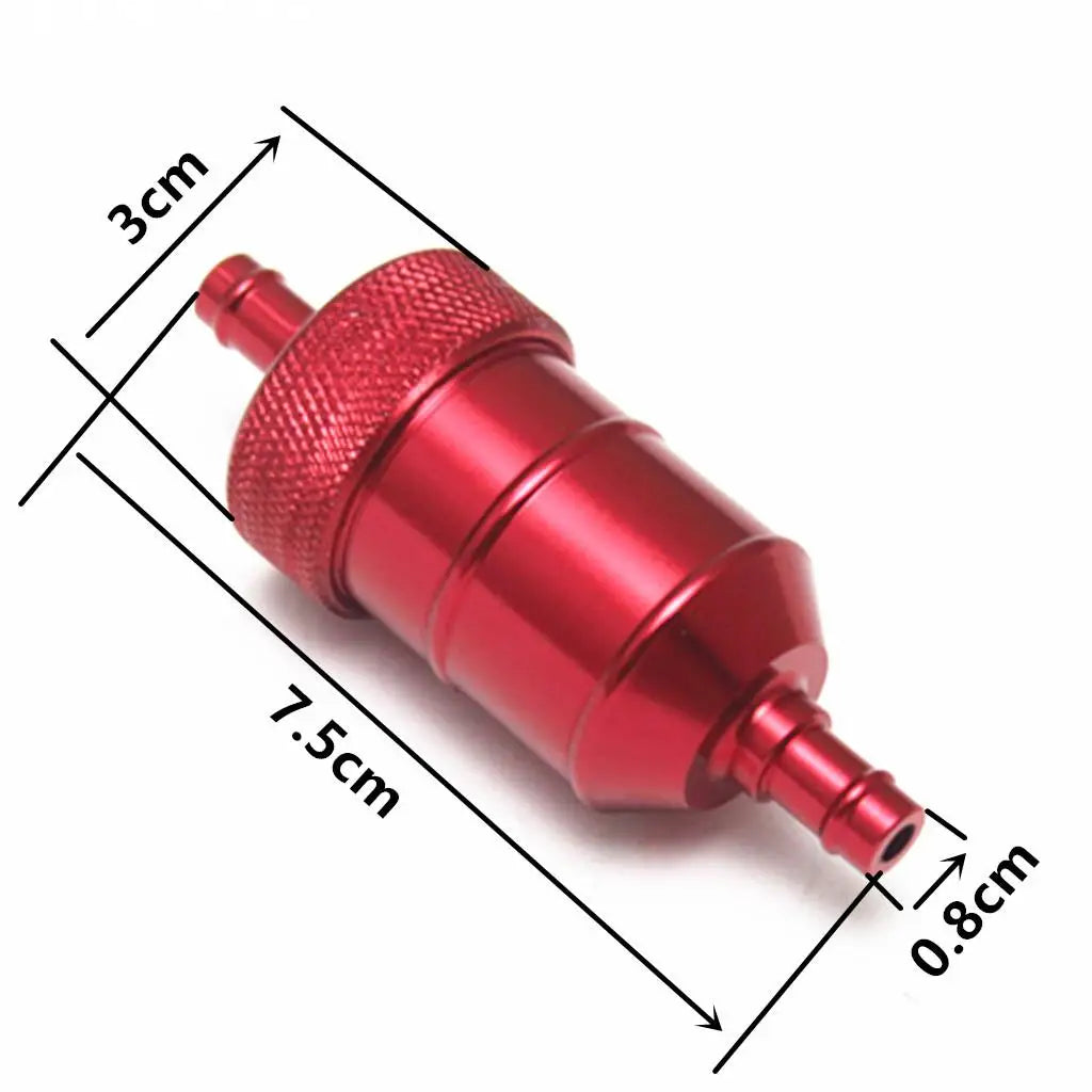 8mm 5/16'' Universal Chrome Aluminum Fuel Filter Car Petrol Inline Filtro de combustible le filtre a carburant