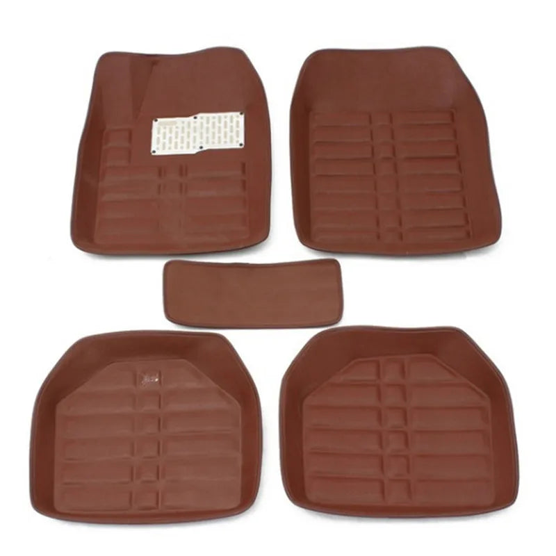 5PCS Universal Car Auto Floor Mats Floor Liner Front&Rear Waterproof Anti-Slip Set Floor Liner Mat Carpet All Weather Mat