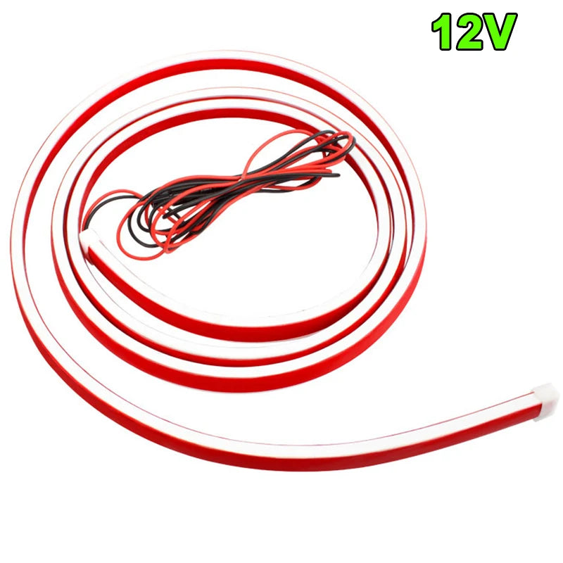 LED Car Hood Lights Flexible Engine DRL Daytime Decorative Running Light Auto Eyebrow Lamp RGB Turn Signal Lamp Ambient Lamp 12V