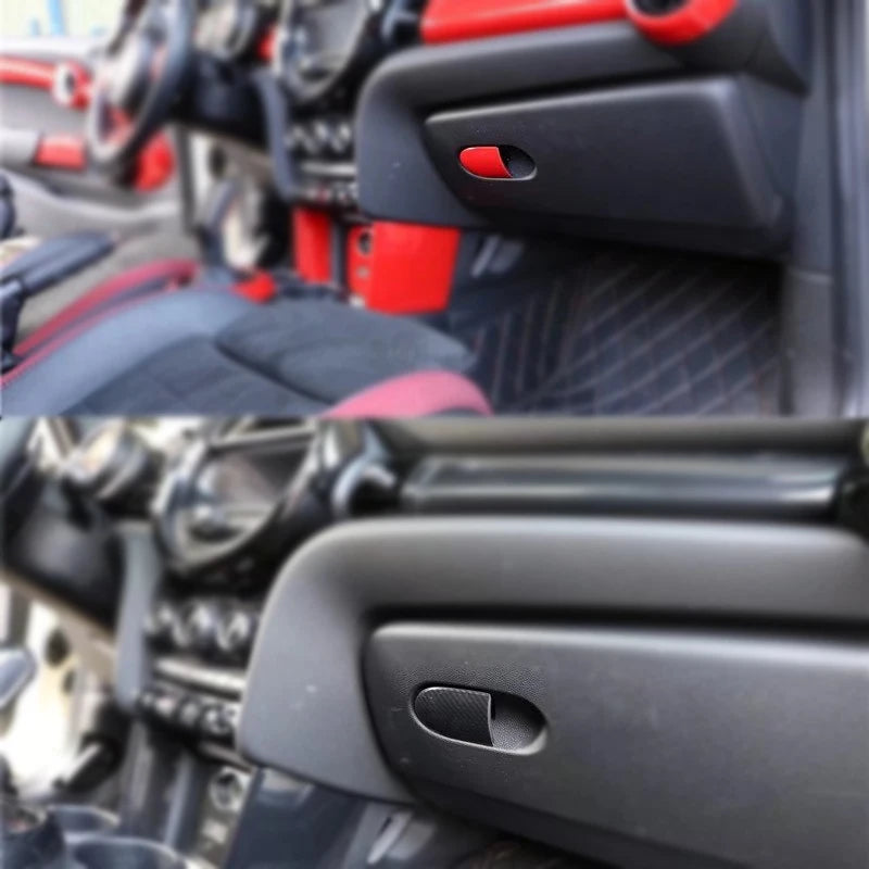 For MINI ONE Cooper S F55 F56 F57 Car Passenger Storage Compartment Handle Decorative Sticker Interior Modification Accessories