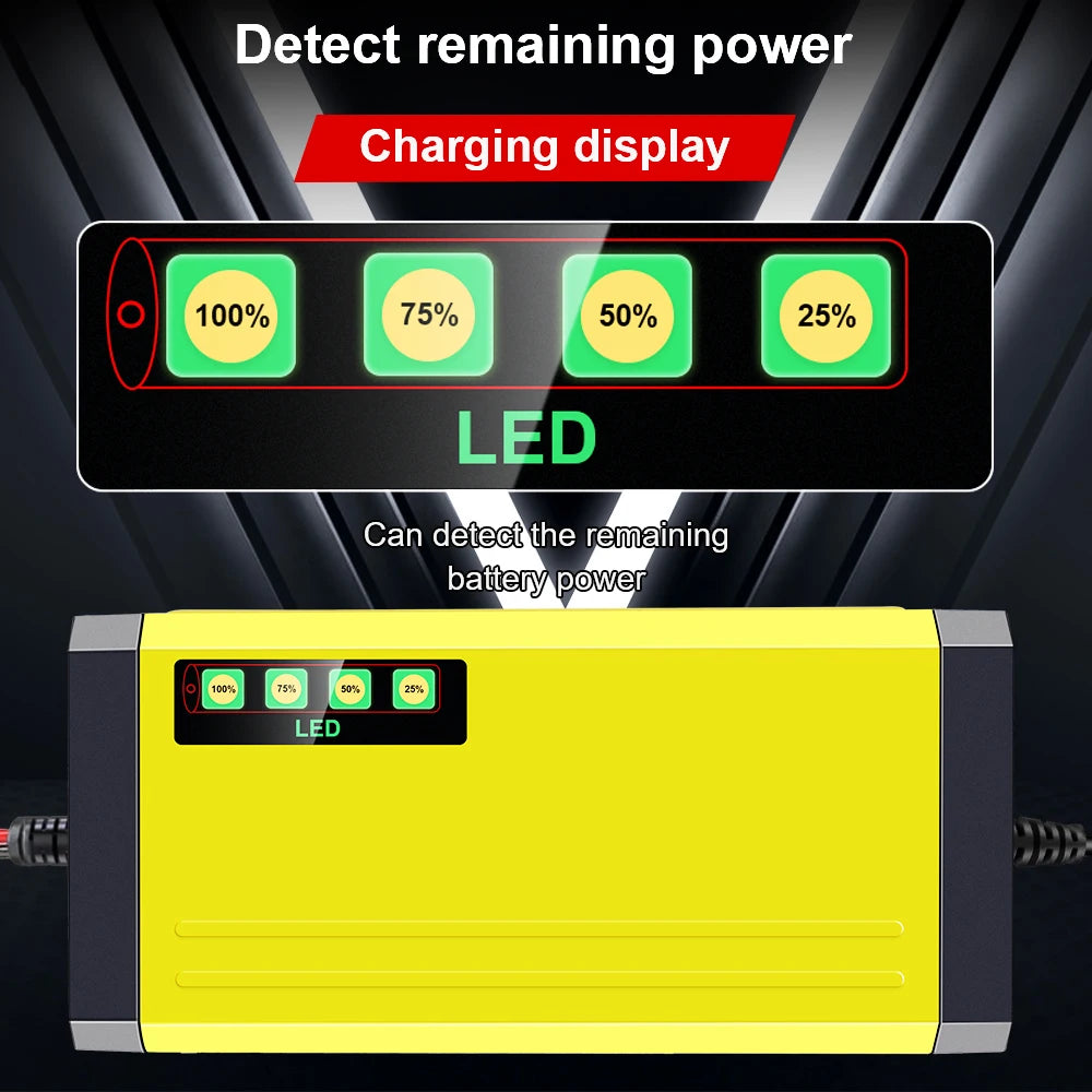 6V 12V 2A Car Battery Charger EU Plug Tester Automatic Smart Digital LCD Display Power Pulse Repair Tools Motorcycle Accessories