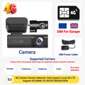 4G LTE Dashcam 4K Car Dvr Black Box Front & Rear View Car Camera Collision Warning GPS Tracking Human Detection Car Recorder