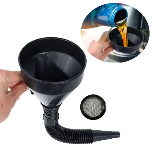 Engine Refueling Funnel with Filter for Car Motorcycle Truck Oil Gasoline Filling Strainer Extension Pipe Hose Funnels Tool