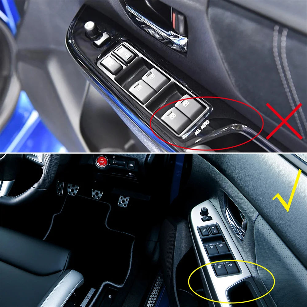 for Subaru WRX STI 2015-2020 RHD! Car Interior Accessories Door Armrest Window Switch Lift Cover Trim ABS Cabon Fiber Black 4pcs
