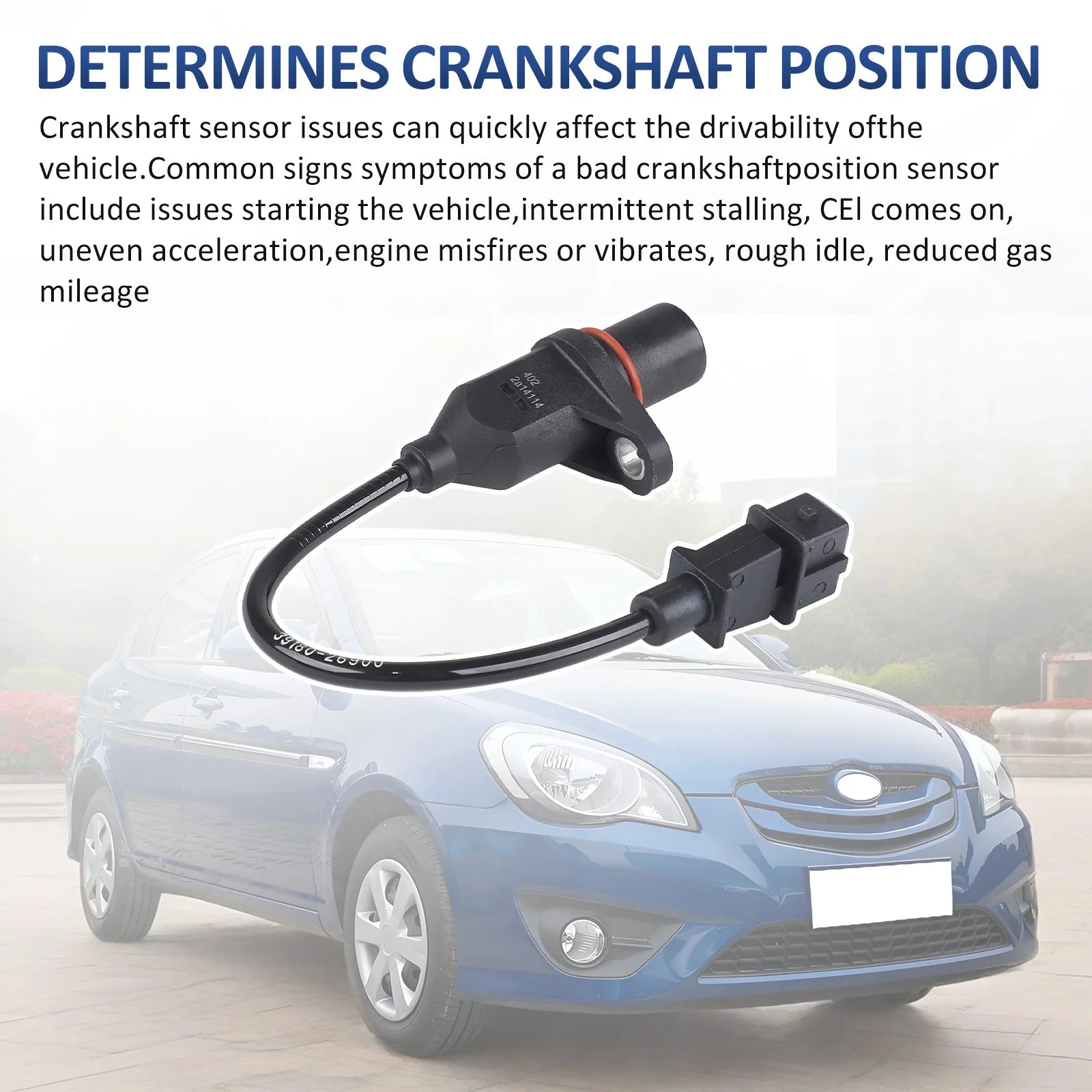 39180-26900 Crankshaft Position Sensor For Hyundai Accent 2000 2001 2002 2003 2004 2005-2011 Kia Rio Rio5 2006-2010 2011 Black