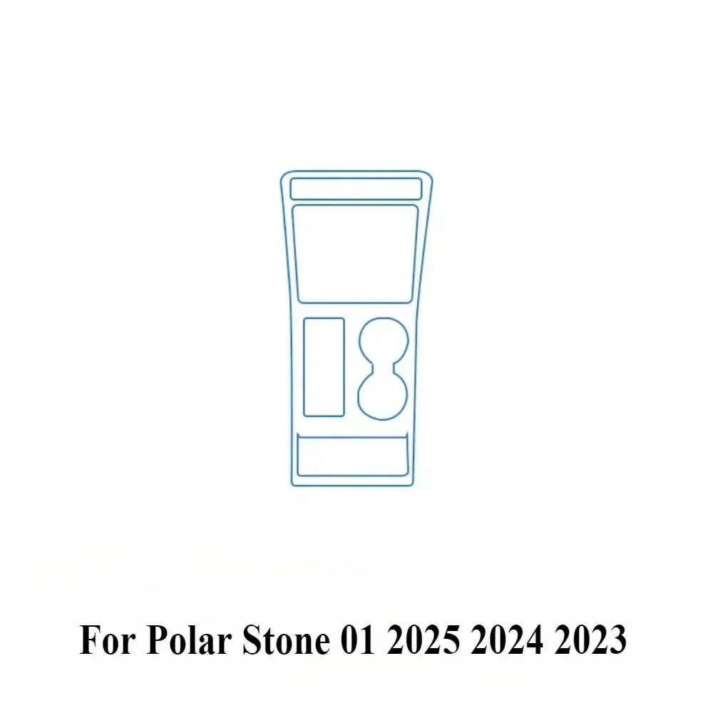 For Polar Stone 01 2024 2025 Accessories Car Interior Film Transparent TPU Gear Panel Navigation Center Console PPF Protection