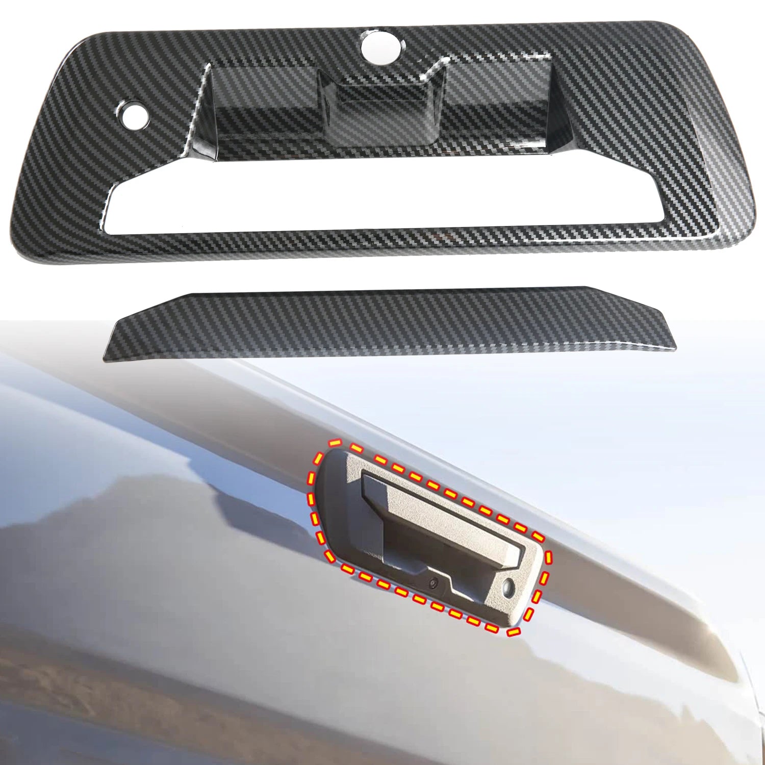 For Nissan Frontier 2022 2023 2024 2025 Car Accessories ABS Trunk Tail Handle Cover Trim 2pcs