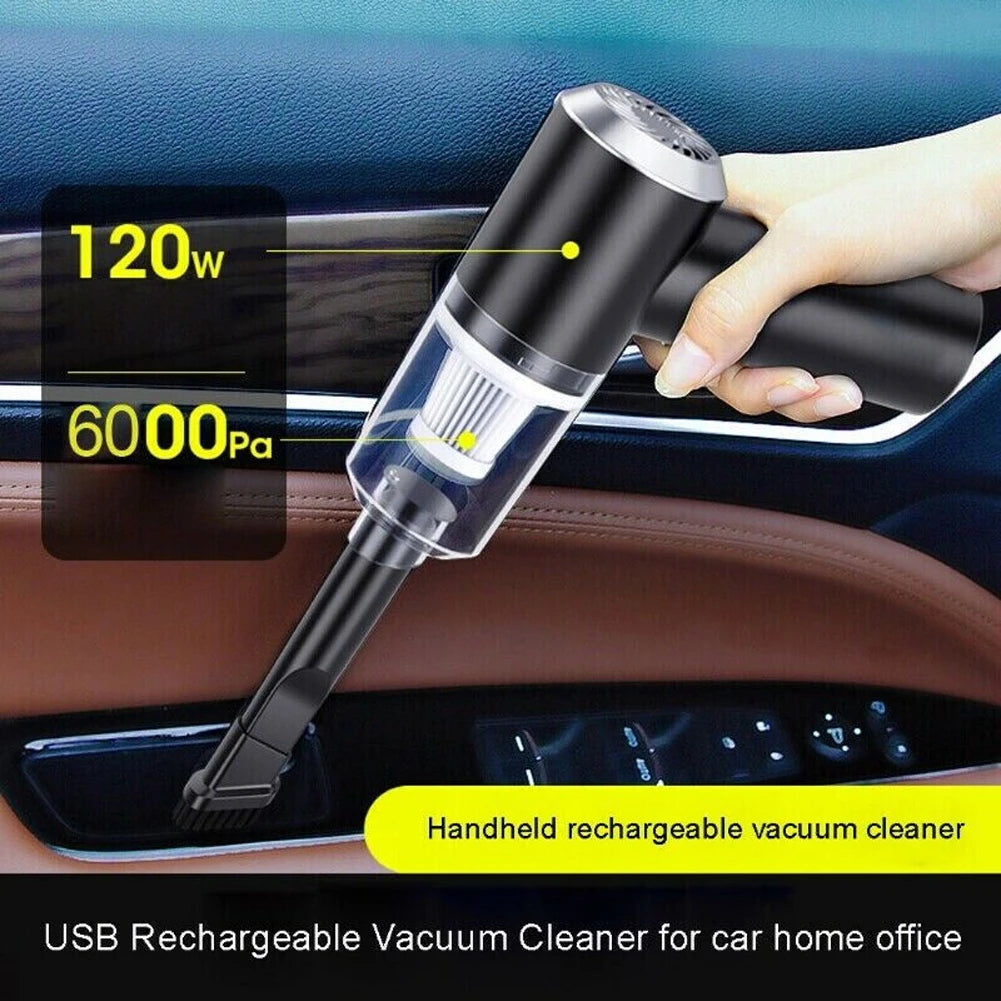 6000Pa Wireless Car Vacuum Cleaner 120W Dust Catcher Strong Suction Powerful Portable Cleaning Machine Dual Use for Home and Car