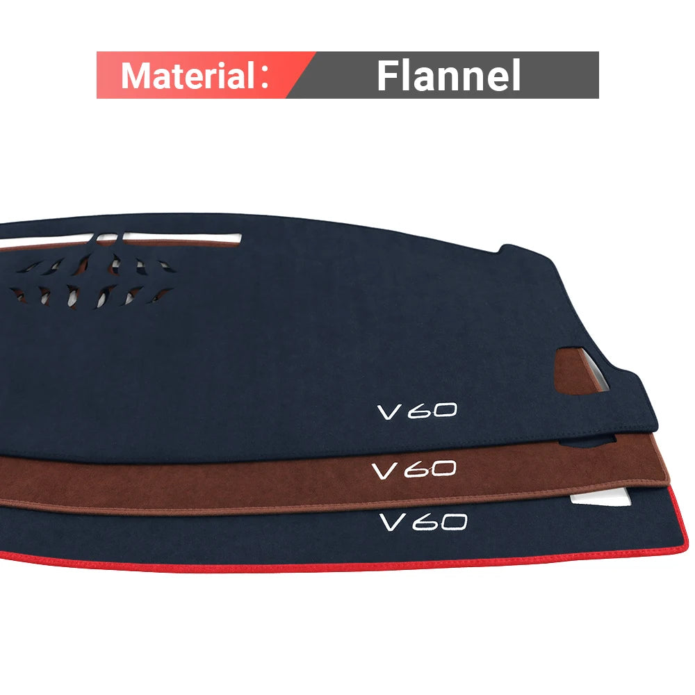 For Volvo V60 2018 2019 2020 2021 2022 2023 2024 2025 Car Dashboard Sun Shade Cover Mat Instrument Desk Non-slip Pad Carpets