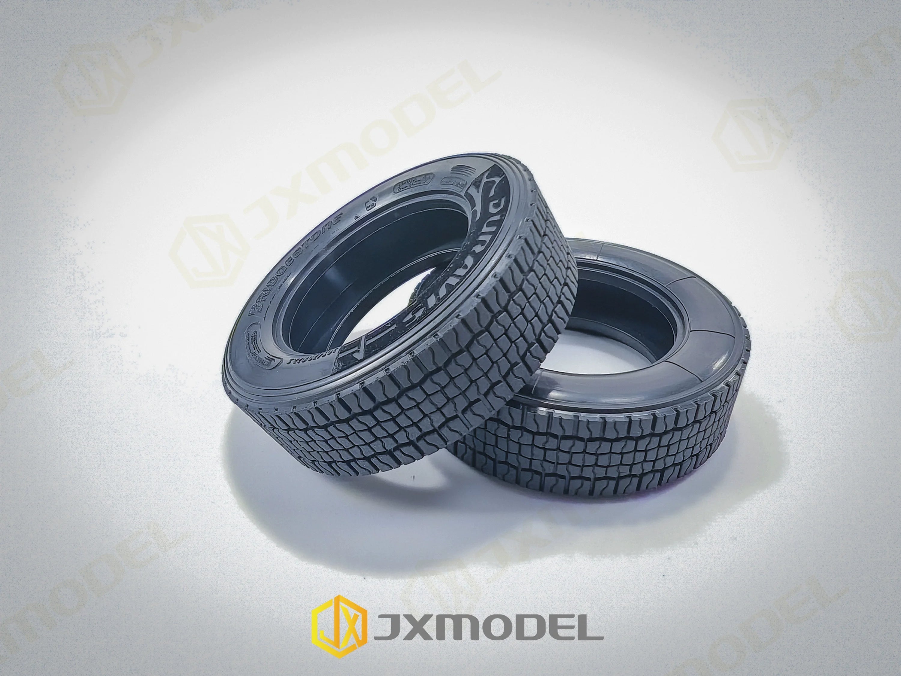 2 PCS JXMODEL RC 1/14 Truck Tire High Quality Rubber Tires Tyres For Tamiya 1/14 RC Tactor Tipper Truck Semi-trailer DIY Parts