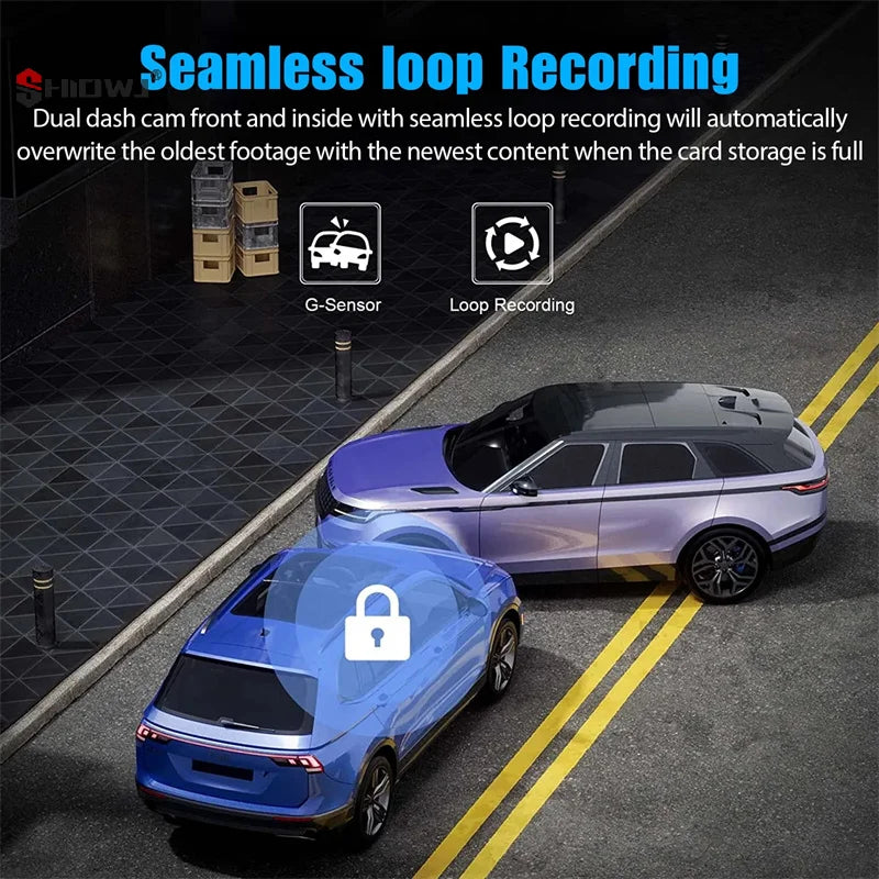 3 Channel Car DVR HD 1080P 3-Lens Inside Vehicle Dash CamThree Way Camera DVRs Recorder Video Registrator Dashcam Camcorder