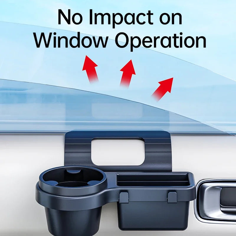 New  Car Organizer Box with Cup Holder Drink Holder Multifunctional Side Door Window Phone Slot Hanging Storage Rack for Vehicle