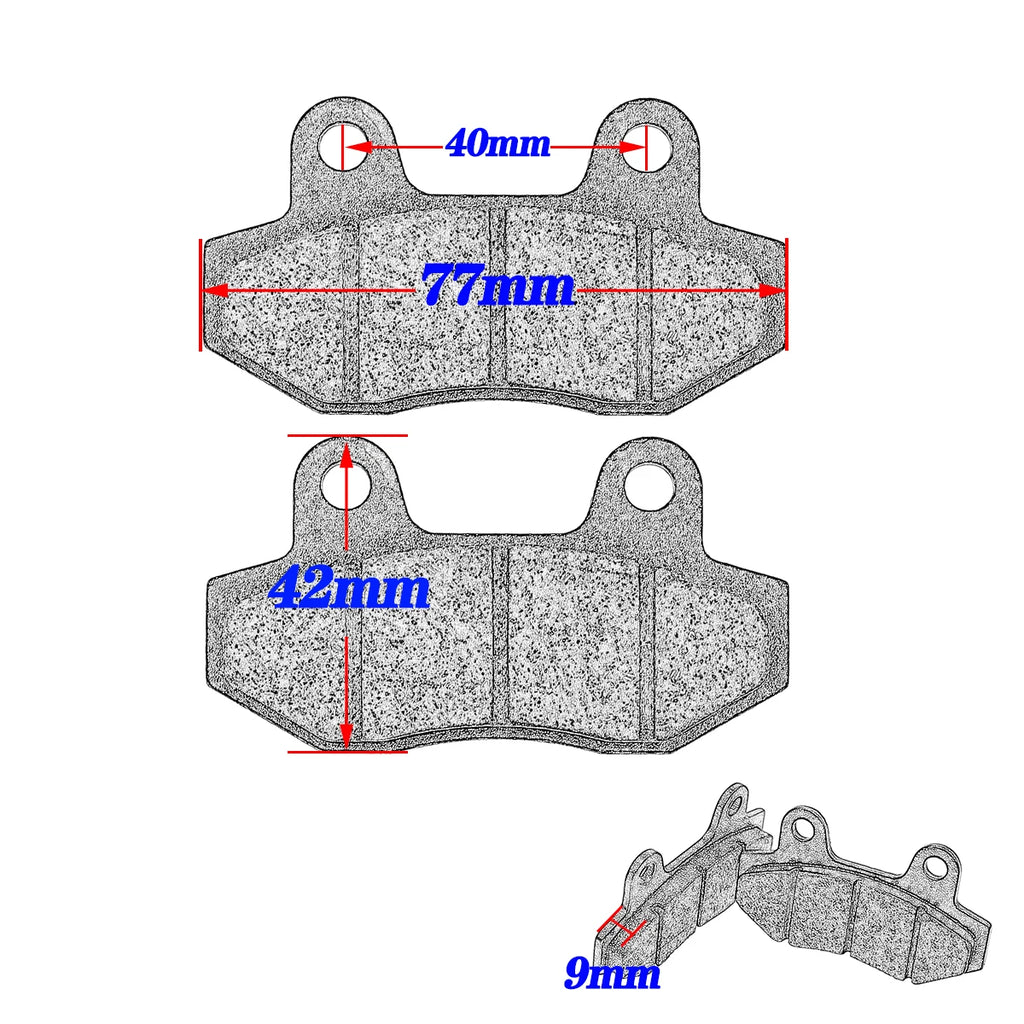 Motorcycle Front and Rear Brake Pads for 50cc 70cc 90cc 110cc 125cc 140cc to 170cc 200cc 250cc Pit Dirt Bike ATV Quad Motocross