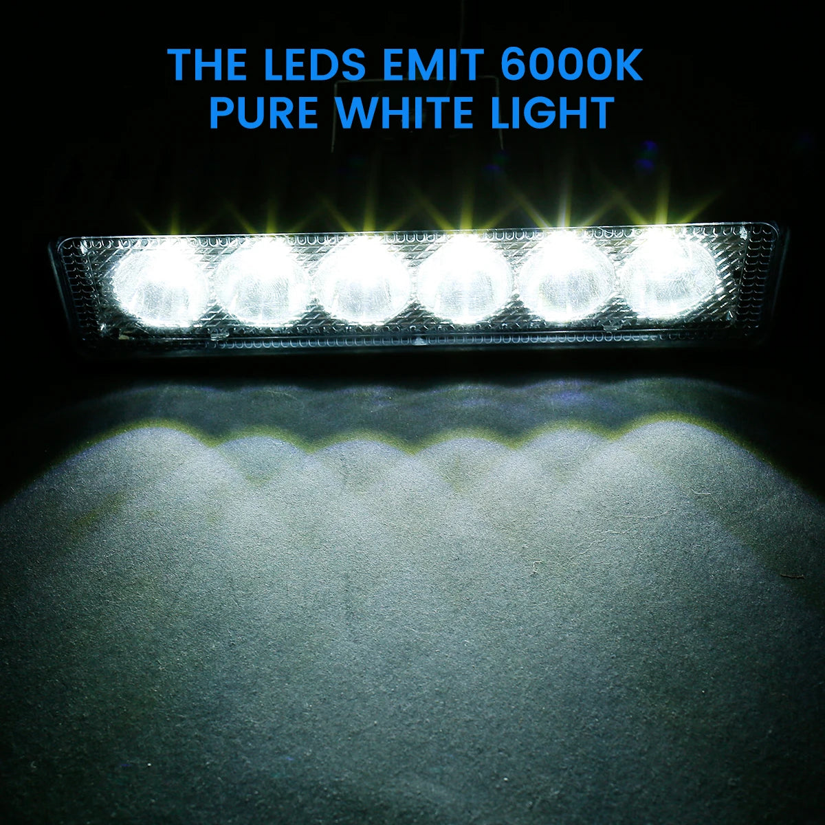 12V Car LED Light Bar 18W 6000K IP67 Waterproof Super Bright Car LED Work Light  Headlights DRL Driving Aluminum Lamp
