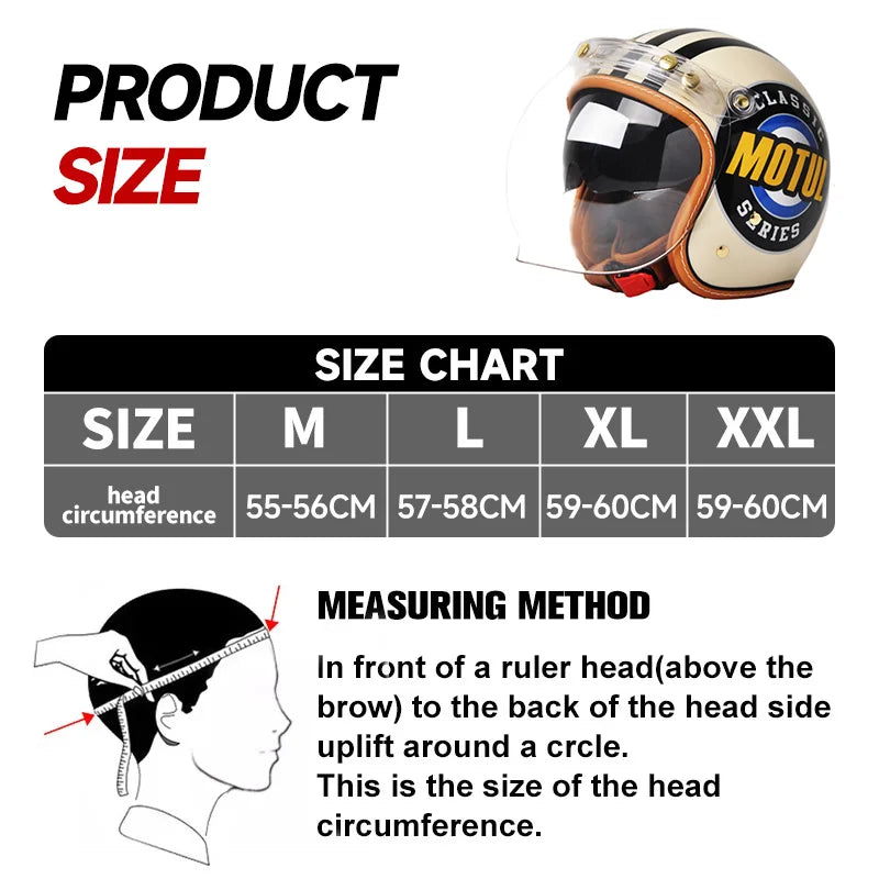 Motorcycle Helmet Retro Style with Anti-UV Inner Lens Moto Casco Outside Riding helmet