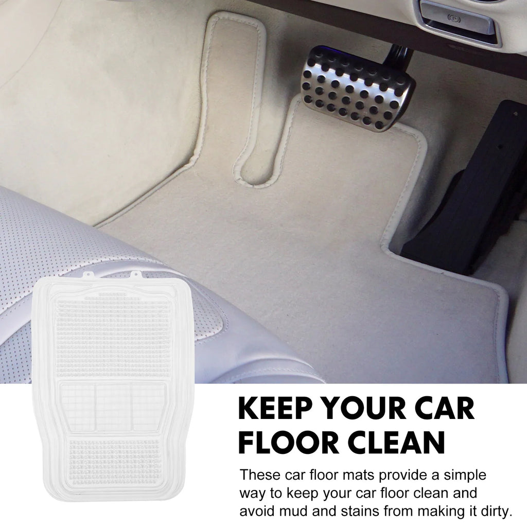 Car Floor Mat Transparent Silicone Foot Mats Car Floor Mats For Front Seat Easy To Clean Pvc Soft Gel Car Accessories Full Sets