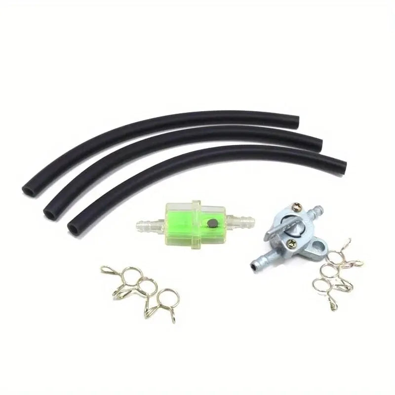 6MM Motorcycle Dirt Bike ATV Scooter Fuel Tank Petcock Valve Switch Inner Filter Gasoline Petrol Line Hose Tube Clips 50-200CC