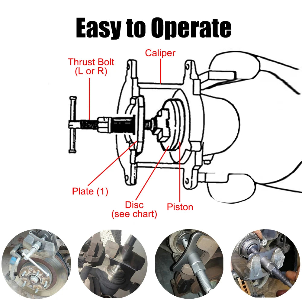 Car Disc Brake Caliper Durable And Reliable Convenient 12PCS/13PCS Rewind Back Brake 1 Set Piston Compressor Tool Kit Set