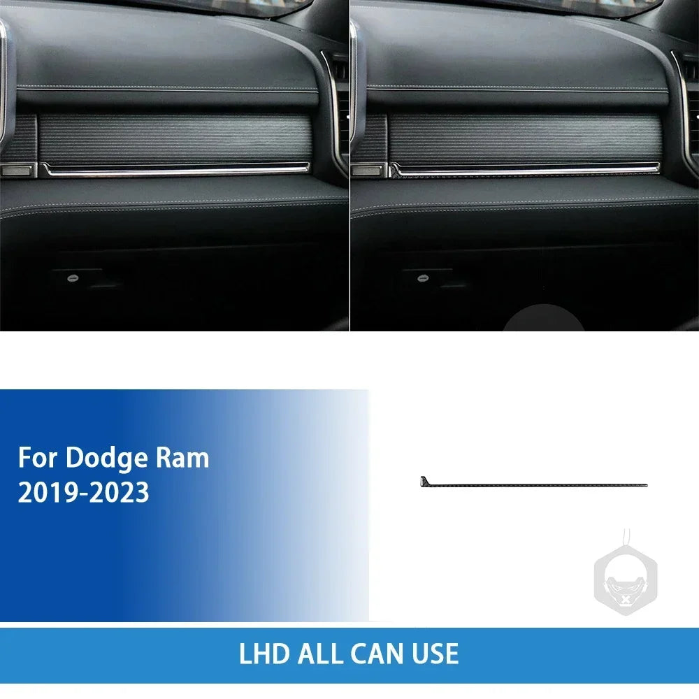 For Dodge Ram 2019 2020 2021 2022 2023 Accessories Carbon Fiber Car Interior Grar Handle Air Outlet Trim Sticker Decoration