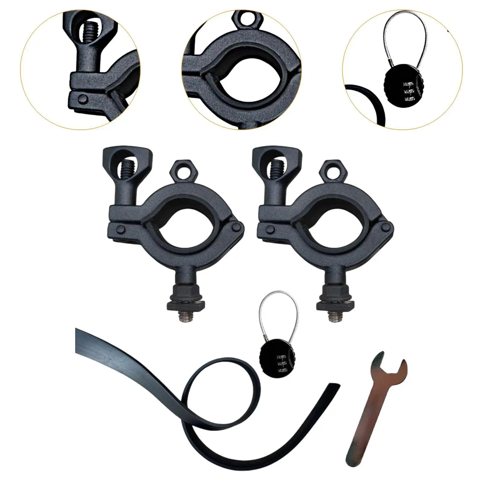 2 soportes para palas de techo de camión M8 de acero inoxidable, accesorios para SUV y camionetas de viaje por carretera.